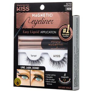 KISS Magnetic Eyeliner & False Eyelashes 14 mm Kit - Tempt